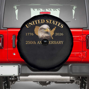 USA 250th Anniversary Spare Tire Cover American Map Patriotic 1776-2026 America 250 TS10 Black Print Your Wear
