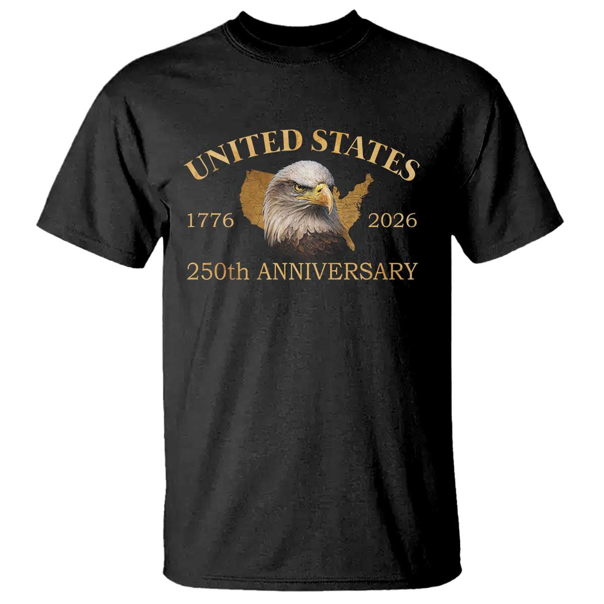 USA 250th Anniversary T Shirt American Map Patriotic 1776-2026 America 250 TS10 Black Print Your Wear