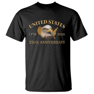 USA 250th Anniversary T Shirt American Map Patriotic 1776-2026 America 250 TS10 Black Print Your Wear