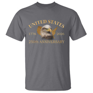 USA 250th Anniversary T Shirt American Map Patriotic 1776-2026 America 250 TS10 Charcoal Print Your Wear