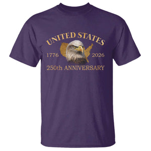 USA 250th Anniversary T Shirt American Map Patriotic 1776-2026 America 250 TS10 Purple Print Your Wear