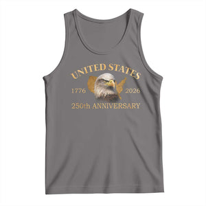 USA 250th Anniversary Tank Top American Map Patriotic 1776-2026 America 250 TS10 Deep Heather Print Your Wear