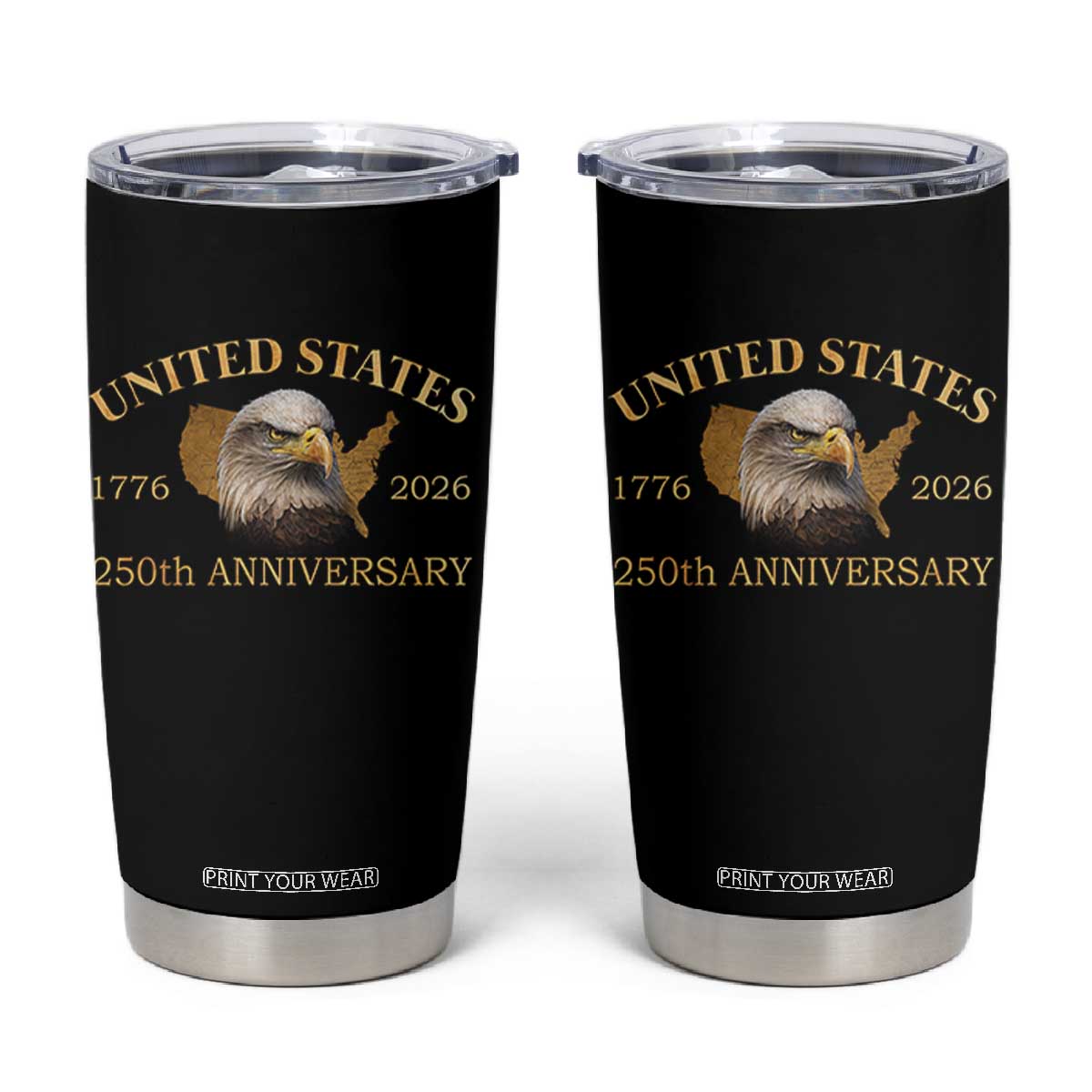 USA 250th Anniversary Tumbler Cup American Map Patriotic 1776-2026 America 250 TS10 Black Print Your Wear