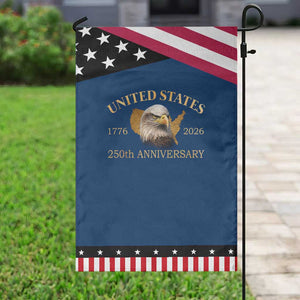USA 250th Anniversary Garden Flag American Map Patriotic 1776-2026 America 250 TS10 Classic Blue Black Print Your Wear