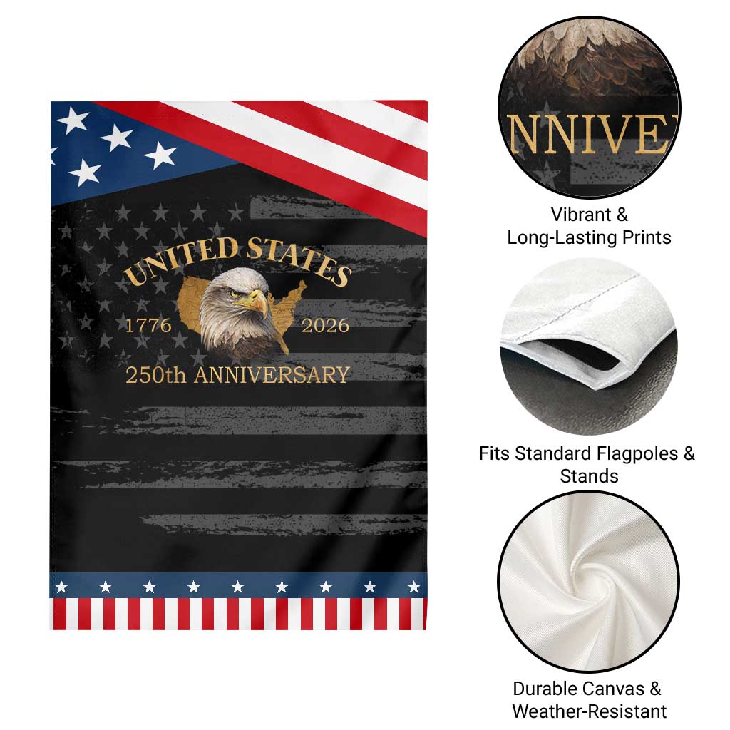 USA 250th Anniversary Garden Flag American Map Patriotic 1776-2026 America 250 TS10 Print Your Wear
