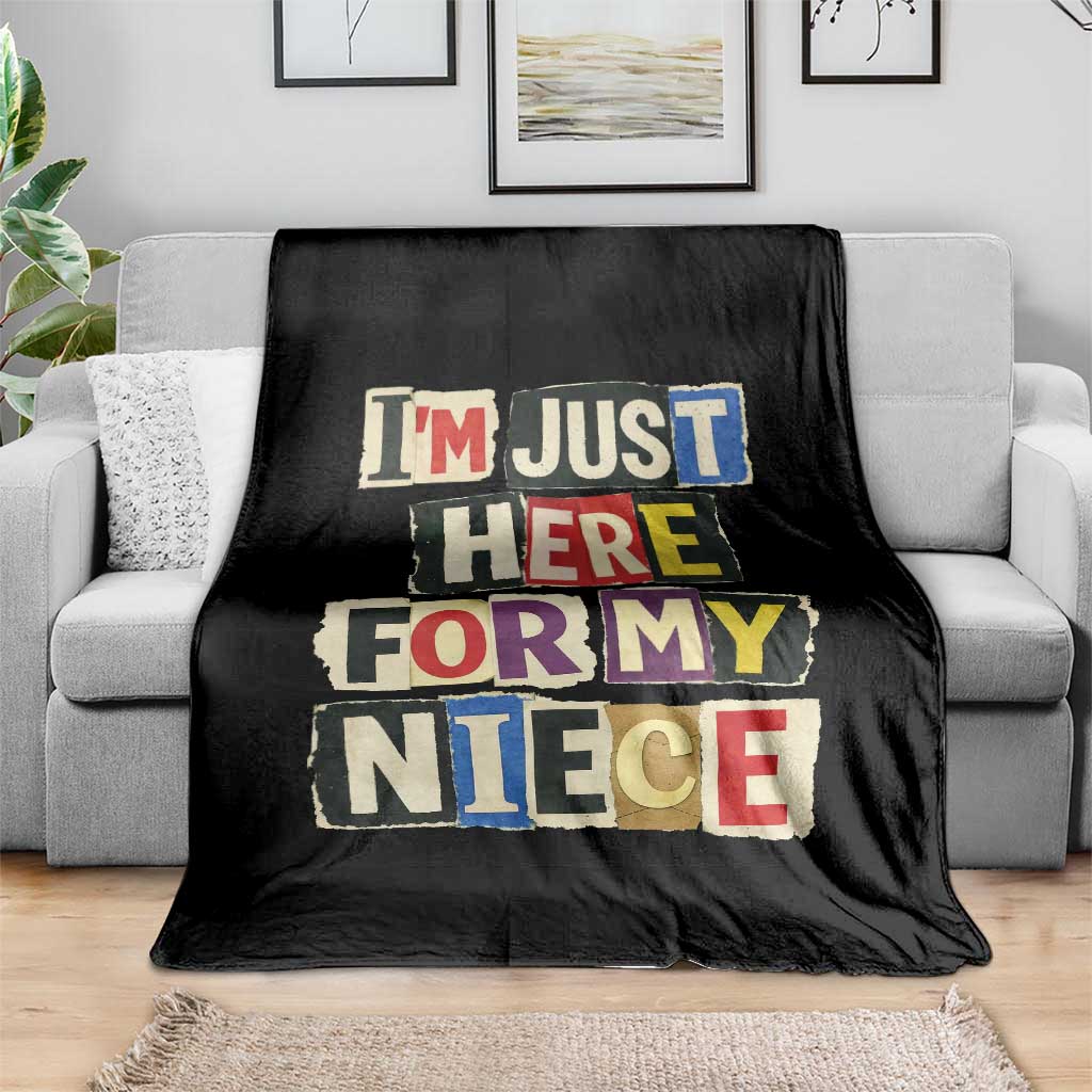 Im Just Here For My Niece Throw Blanket Trendy Aunts Letter Print Vintage TS10 Print Your Wear