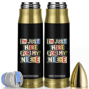 Im Just Here For My Niece Bullet Tumbler Trendy Aunts Letter Print Vintage TS10 Black Print Your Wear