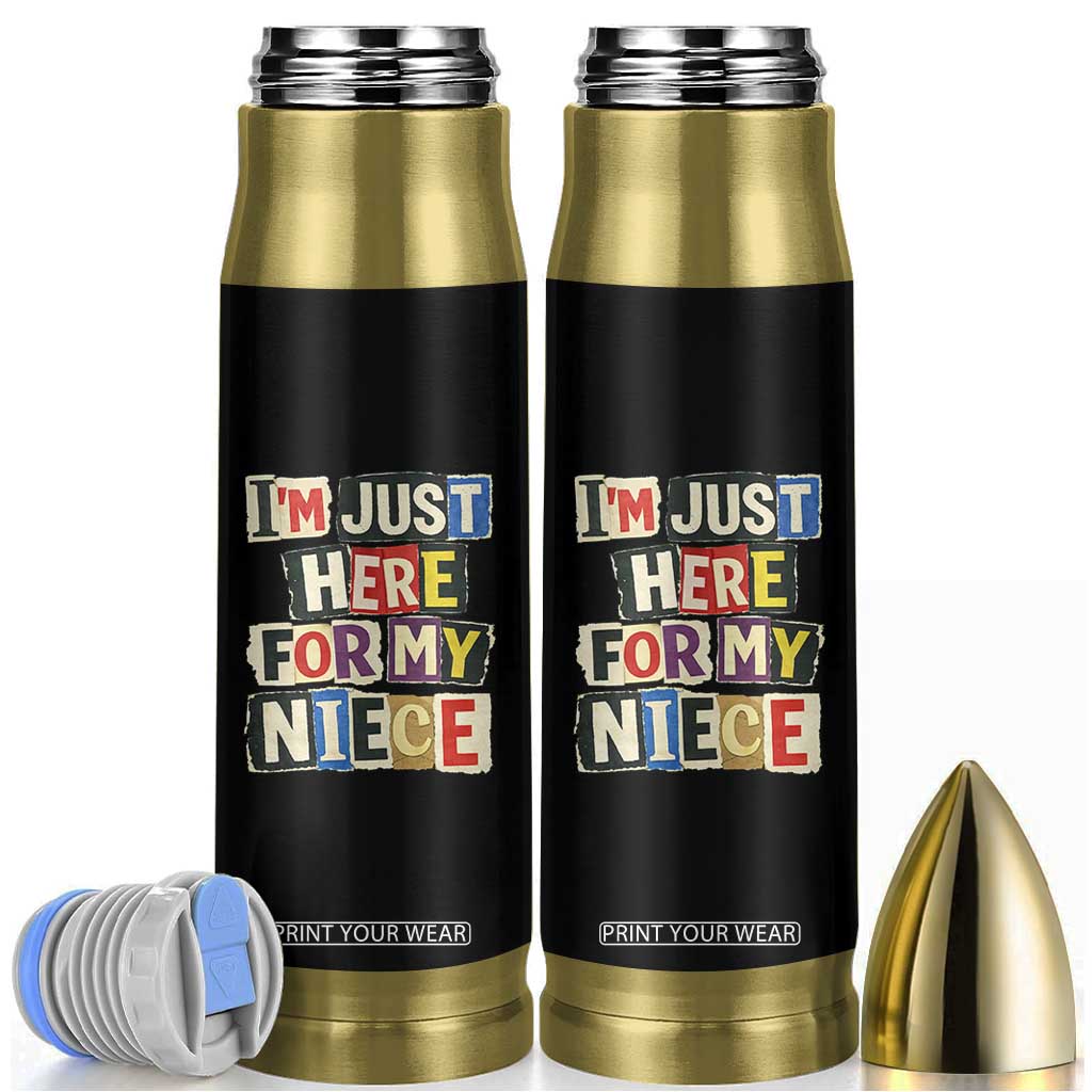 Im Just Here For My Niece Bullet Tumbler Trendy Aunts Letter Print Vintage TS10 Black Print Your Wear