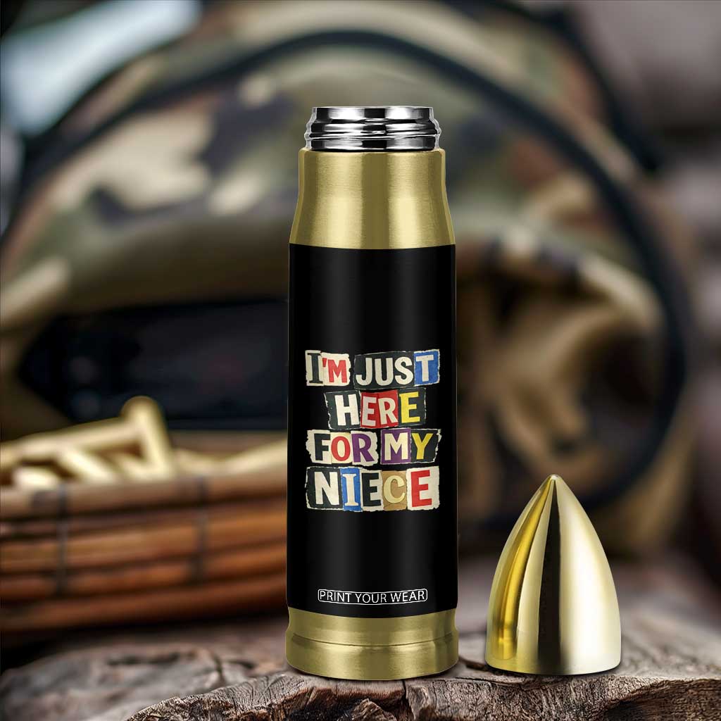 Im Just Here For My Niece Bullet Tumbler Trendy Aunts Letter Print Vintage TS10 Print Your Wear