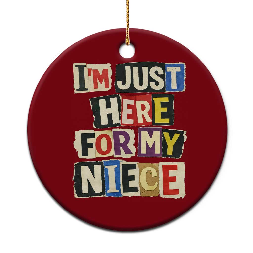 Im Just Here For My Niece Ceramic Ornament Trendy Aunts Letter Print Vintage TS10 1pc Red Print Your Wear