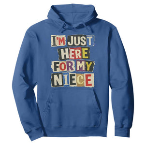 Im Just Here For My Niece Hoodie Trendy Aunts Letter Print Vintage TS10 Royal Blue Print Your Wear