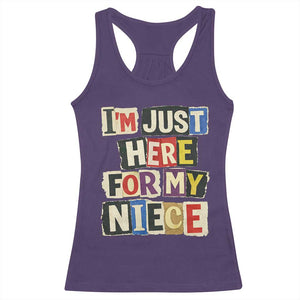 Im Just Here For My Niece Racerback Tank Top Trendy Aunts Letter Print Vintage TS10 Purple Print Your Wear