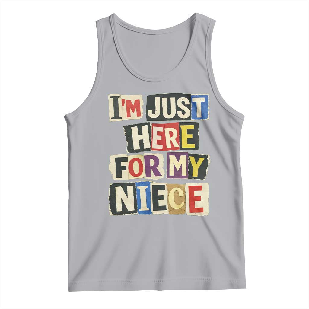 Im Just Here For My Niece Tank Top Trendy Aunts Letter Print Vintage TS10 Athletic Heather Print Your Wear