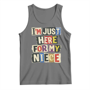 Im Just Here For My Niece Tank Top Trendy Aunts Letter Print Vintage TS10 Black Heather Print Your Wear