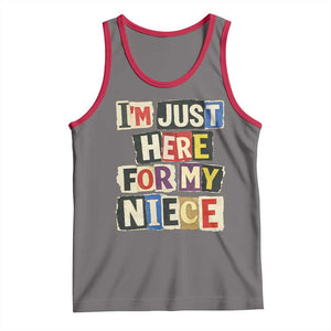 Im Just Here For My Niece Tank Top Trendy Aunts Letter Print Vintage TS10 Deep Heather Red Print Your Wear