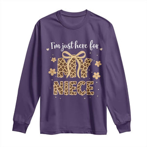 Im Just Here For My Niece Long Sleeve Shirt Gift For Aunt From Niece Leopard TS10 Purple Print Your Wear