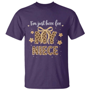 Im Just Here For My Niece T Shirt Gift For Aunt From Niece Leopard TS10 Purple Print Your Wear