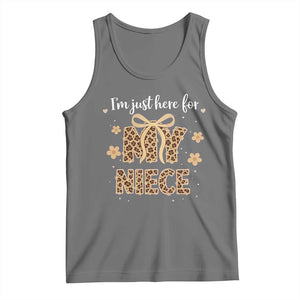 Im Just Here For My Niece Tank Top Gift For Aunt From Niece Leopard TS10 Black Heather Print Your Wear