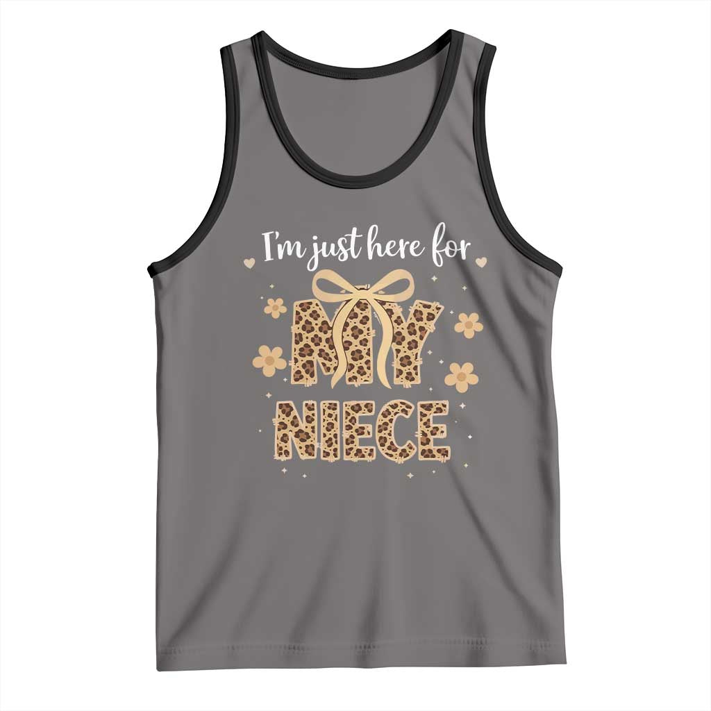 Im Just Here For My Niece Tank Top Gift For Aunt From Niece Leopard TS10 Deep Heather Black Print Your Wear