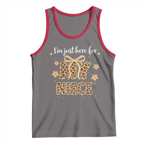 Im Just Here For My Niece Tank Top Gift For Aunt From Niece Leopard TS10 Deep Heather Red Print Your Wear