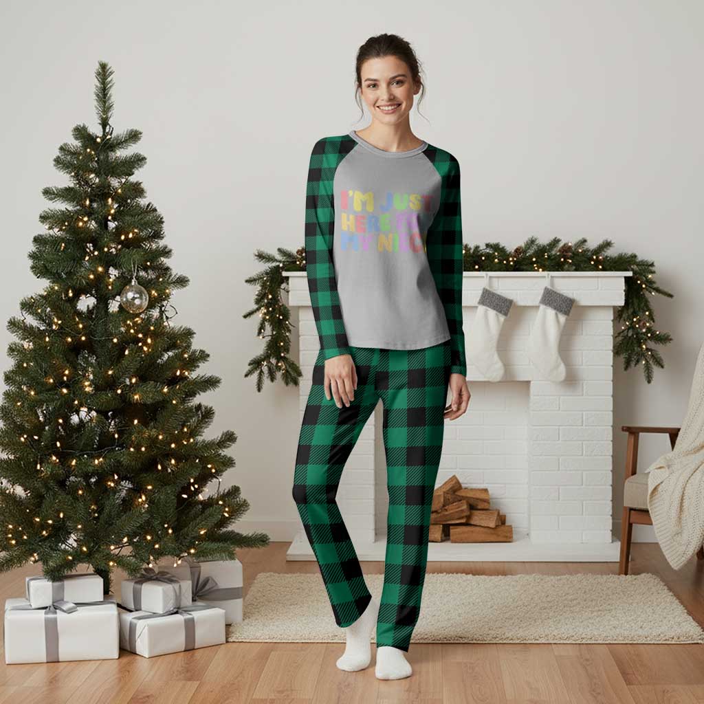 Im Just Here For My Niece Plaid Pajama Set Gift For Aunt From Niece TS10 Green Plaid Print Your Wear