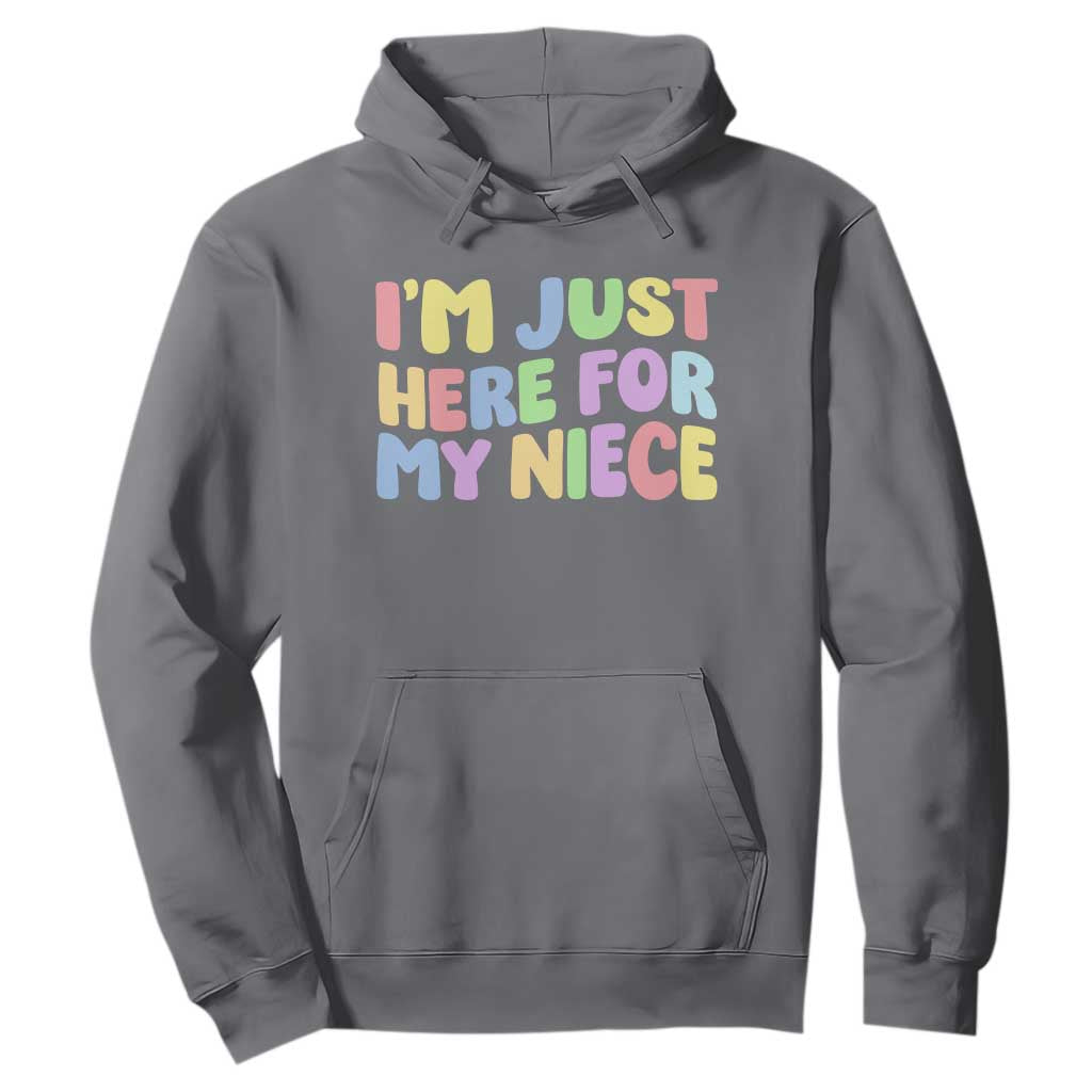 Im Just Here For My Niece Hoodie Gift For Aunt From Niece TS10 Charcoal Print Your Wear
