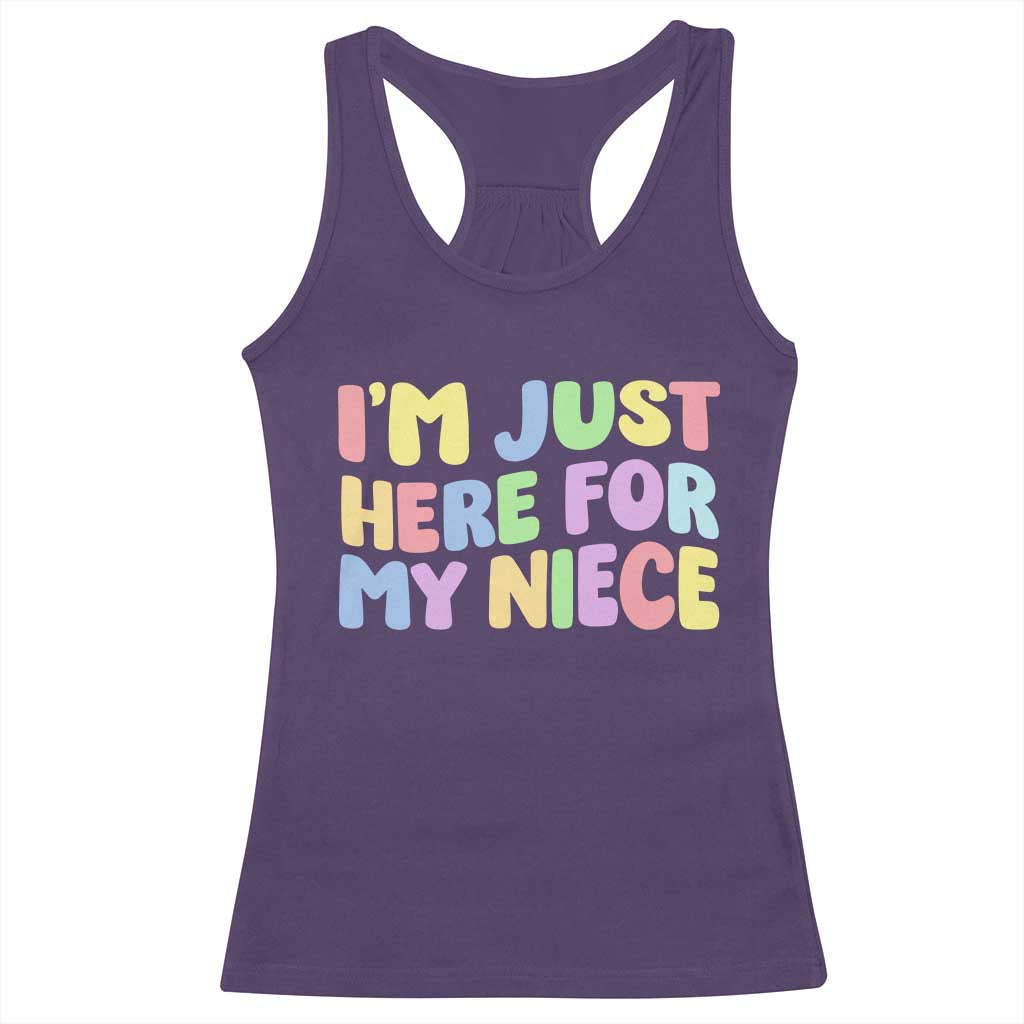 Im Just Here For My Niece Racerback Tank Top Gift For Aunt From Niece TS10 Purple Print Your Wear