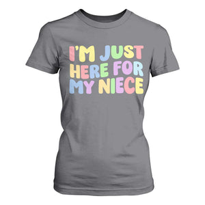 Im Just Here For My Niece T Shirt For Women Gift For Aunt From Niece TS10 Charcoal Print Your Wear