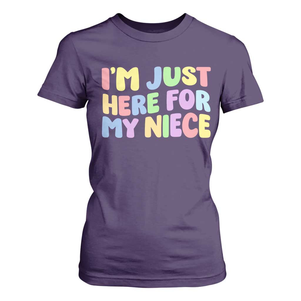 Im Just Here For My Niece T Shirt For Women Gift For Aunt From Niece TS10 Purple Print Your Wear