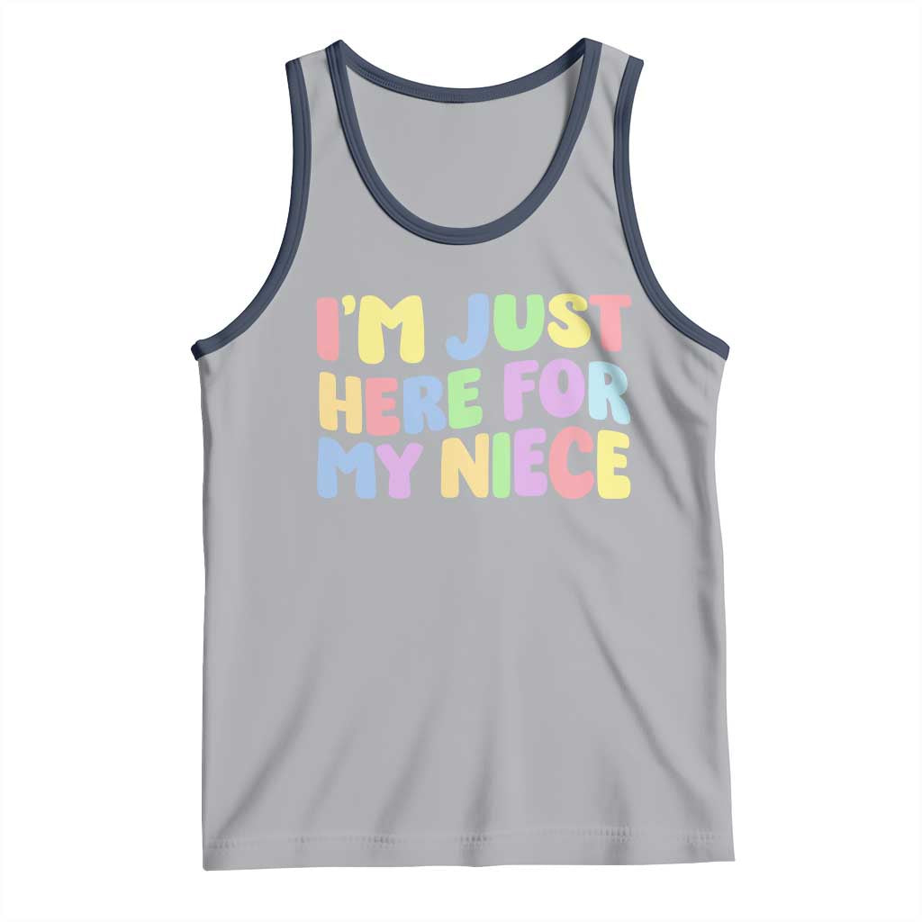 Im Just Here For My Niece Tank Top Gift For Aunt From Niece TS10 Athletic Heather Navy Print Your Wear