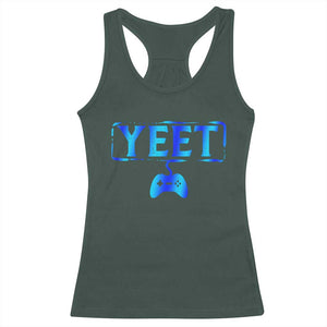 Funny Yeet Gamer Racerback Tank Top Video Game Gaming Saying Quote Slang TS10 Dark Forest Green Print Your Wear