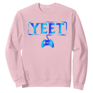 Funny Yeet Gamer Sweatshirt Video Game Gaming Saying Quote Slang TS10 Light Pink Print Your Wear