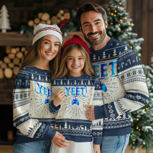Funny Yeet Gamer Knit Sweatshirt Video Game Gaming Saying Quote Slang TS10 Navy Print Your Wear