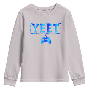 Funny Yeet Gamer Youth Sweatshirt Video Game Gaming Saying Quote Slang TS10 Ice Gray Print Your Wear