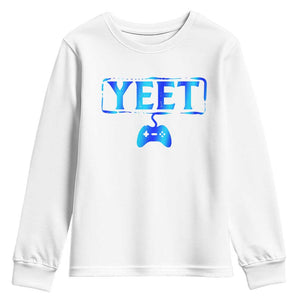 Funny Yeet Gamer Youth Sweatshirt Video Game Gaming Saying Quote Slang TS10 White Print Your Wear