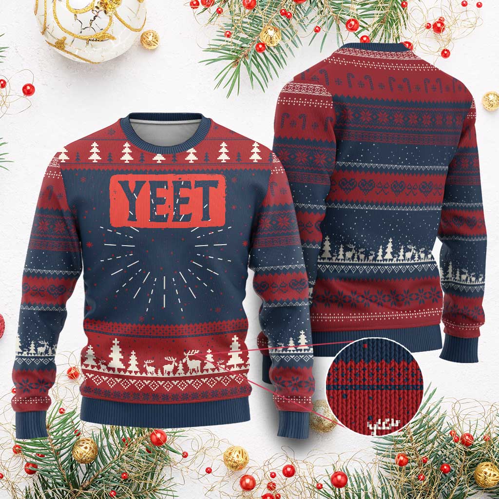 Funny Yeet Knit Sweatshirt Saying Quote Slang Meme - Print Your Wear
