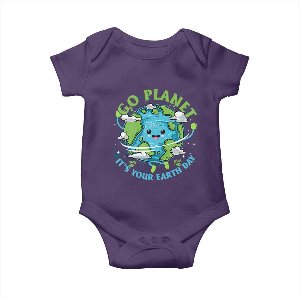 Earth Day Baby Onesie Save the Planet 2025 TS10 Purple Print Your Wear