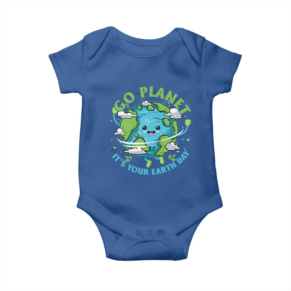 Earth Day Baby Onesie Save the Planet 2025 TS10 Royal Blue Print Your Wear