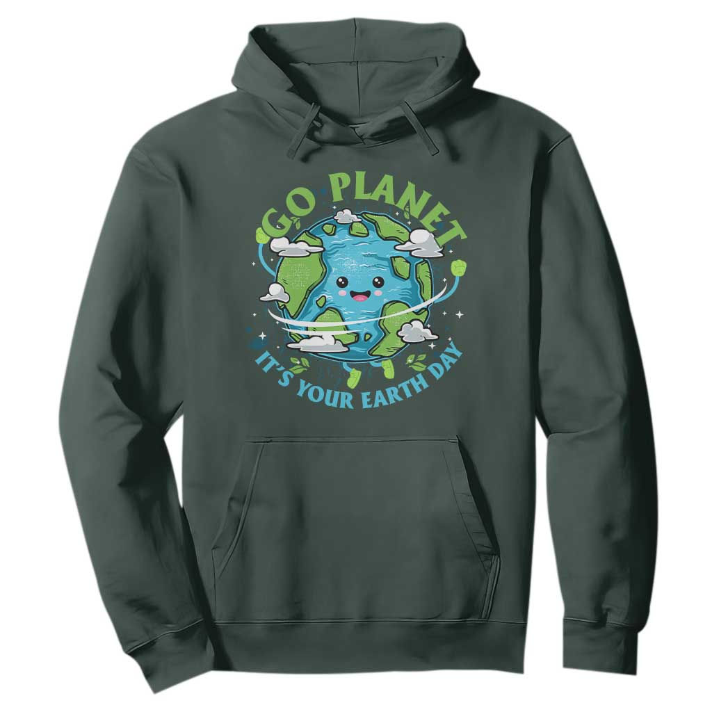 Earth Day Hoodie Save the Planet 2025 TS10 Dark Forest Green Print Your Wear