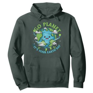 Earth Day Hoodie Save the Planet 2025 TS10 Dark Forest Green Print Your Wear