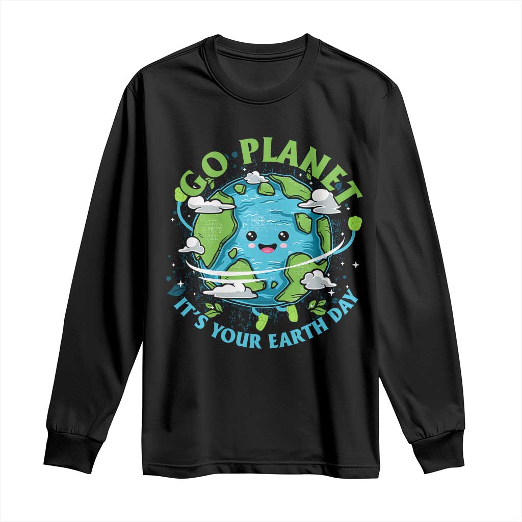 Earth Day Long Sleeve Shirt Save the Planet 2025 TS10 Black Print Your Wear