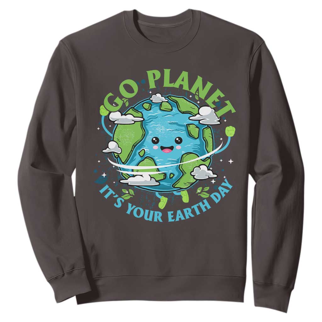 Earth Day Sweatshirt Save the Planet 2025 TS10 Dark Chocolate Print Your Wear