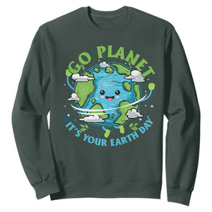 Earth Day Sweatshirt Save the Planet 2025 TS10 Dark Forest Green Print Your Wear
