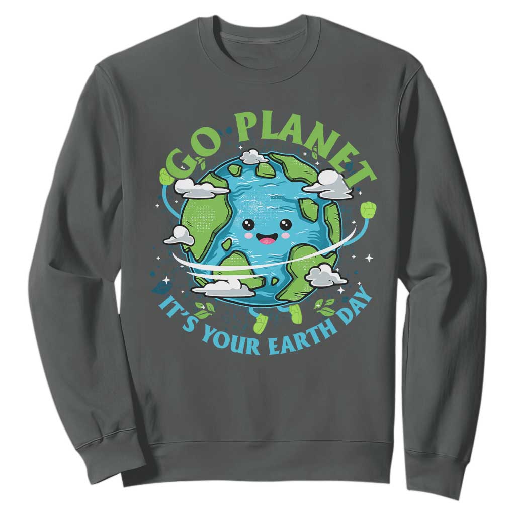 Earth Day Sweatshirt Save the Planet 2025 TS10 Dark Heather Print Your Wear