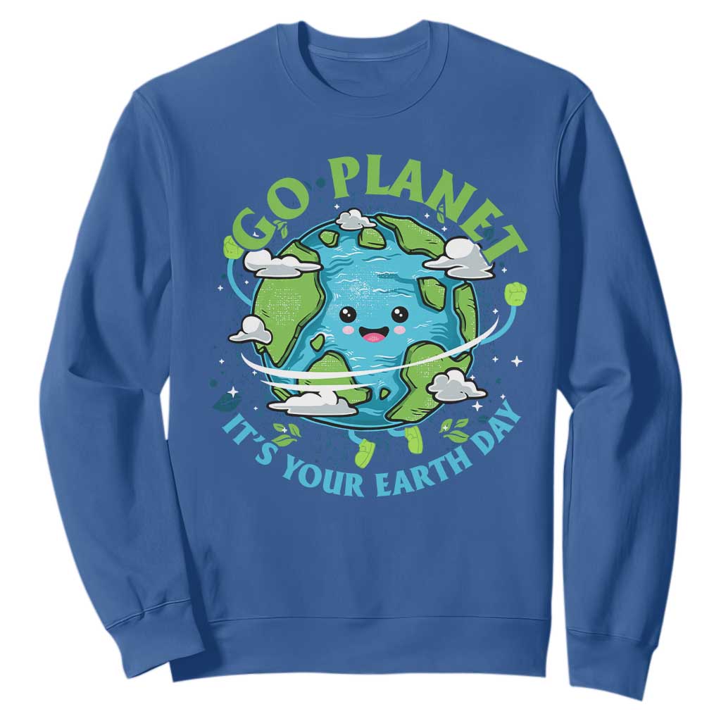 Earth Day Sweatshirt Save the Planet 2025 TS10 Royal Blue Print Your Wear