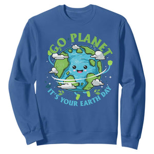 Earth Day Sweatshirt Save the Planet 2025 TS10 Royal Blue Print Your Wear