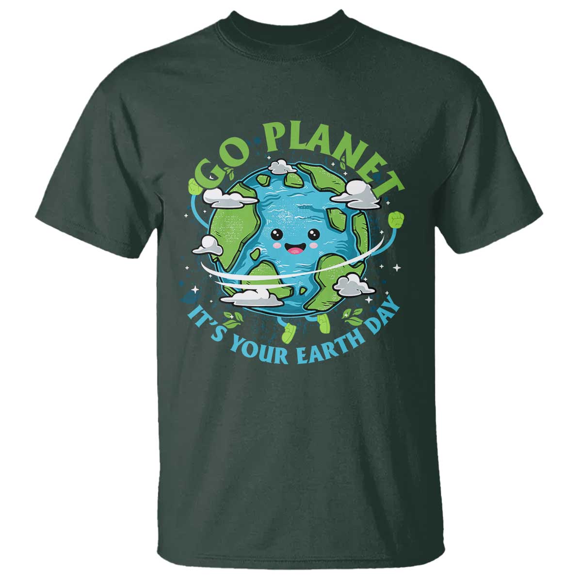 Earth Day T Shirt Save the Planet 2025 TS10 Dark Forest Green Print Your Wear