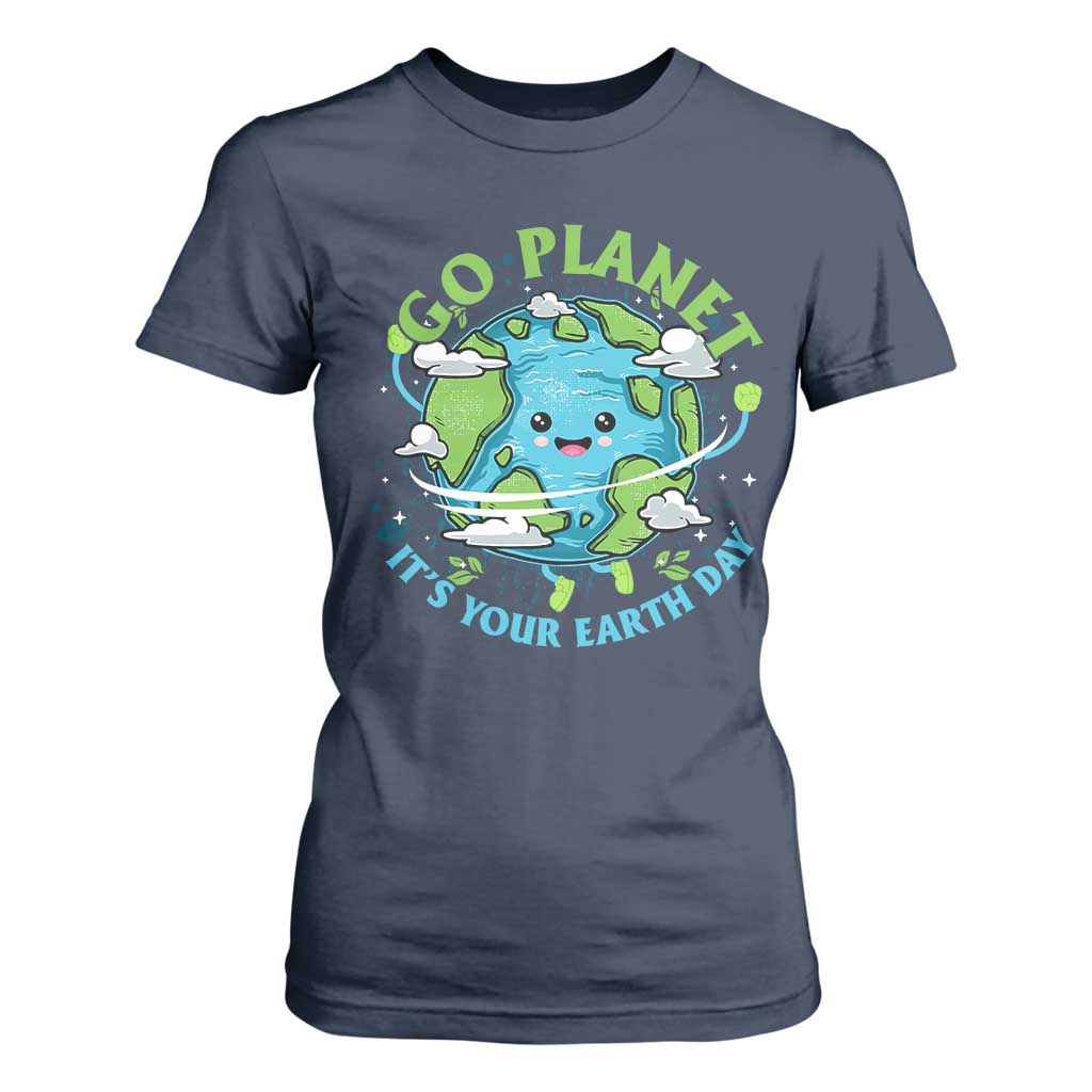 Earth Day T Shirt For Women Save the Planet 2025 TS10 Navy Print Your Wear