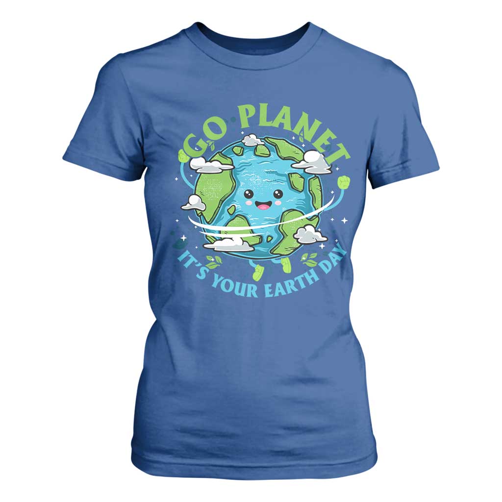 Earth Day T Shirt For Women Save the Planet 2025 TS10 Royal Blue Print Your Wear