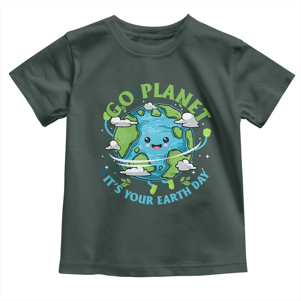 Earth Day Toddler T Shirt Save the Planet 2025 TS10 Dark Forest Green Print Your Wear